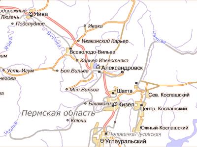 Карта города Александровск