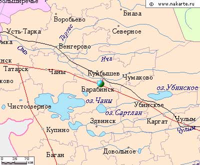 Карта города Барабинск