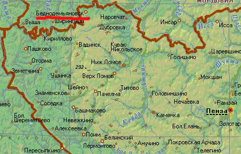 Карта города Беднодемьяновск