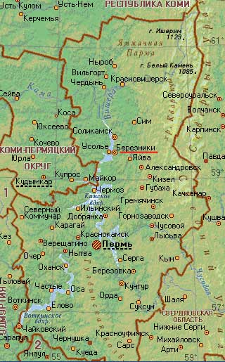 Карта города Березники
