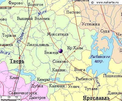 Карта города Бежецк