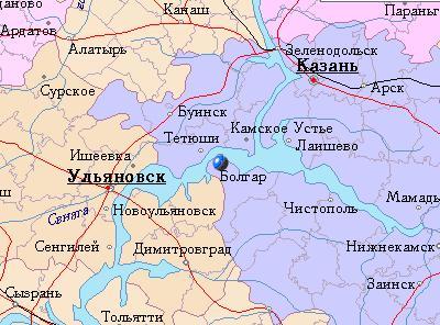 Карта города Болгар