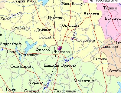 Карта города Бологое