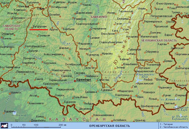 Карта города Бугуруслан