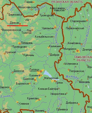 Карта города Данков