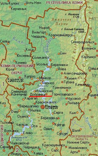 Карта города Добрянка