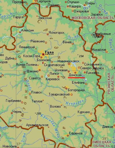 Карта города Донской