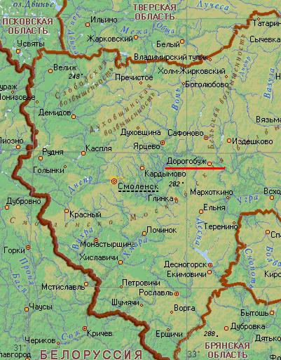 Карта города Дорогобуж