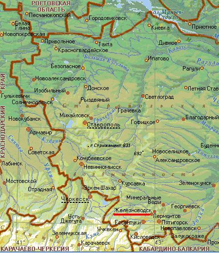 Карта города Железноводск