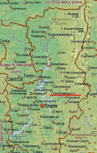 Карта города Горнозаводск