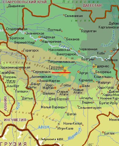 Карта города Грозный
