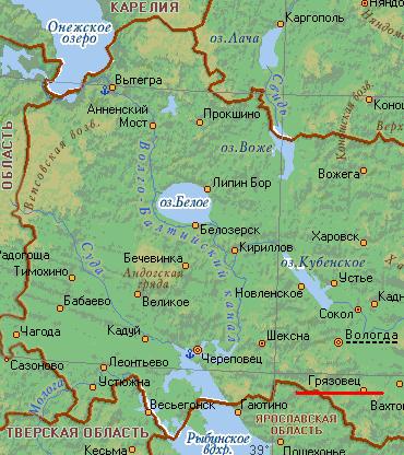 Карта города Грязовец