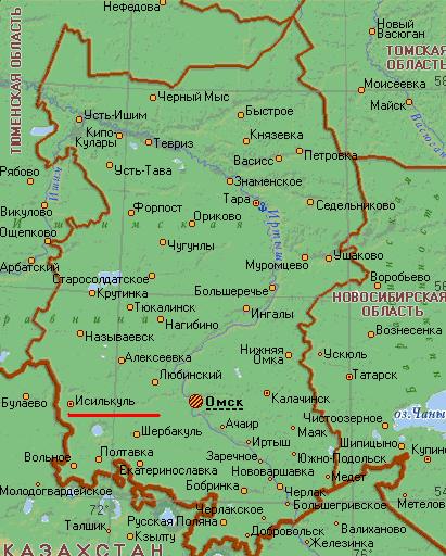 Карта города Исилькуль