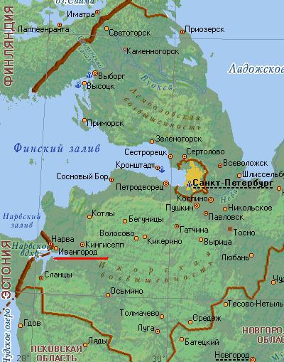 Карта города Ивангород