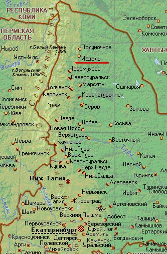 Карта города Ивдель