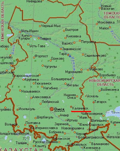 Карта города Калачинск