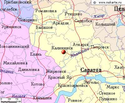 Карта города Калининск