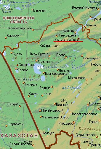 Карта гoрoда Камень-на-Оби