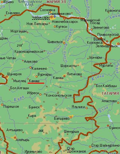 Карта гoрoда Канаш