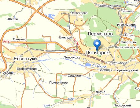 Карта города Пятигорск