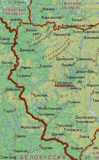 Карта города Смоленск
