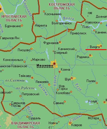 Карта города Вичуга