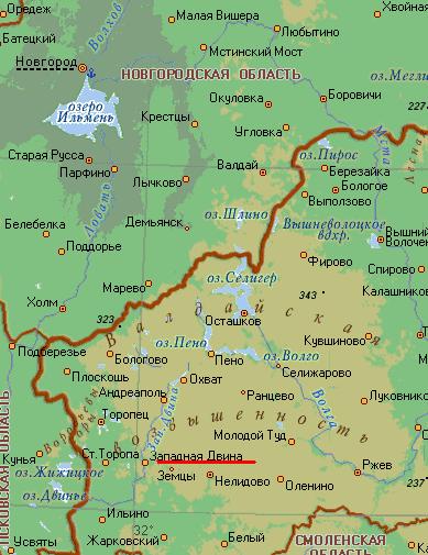 Карта города Западная Двина