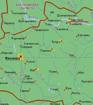 Карта города Заволжск
