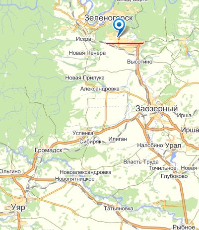 Карта города Зеленогорск (Красноярский)