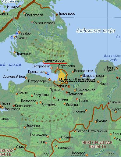 Карта города Зеленогорск (СПБ)