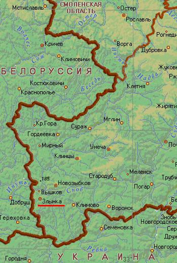 Карта города Злынка