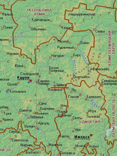 Карта города Зуевка