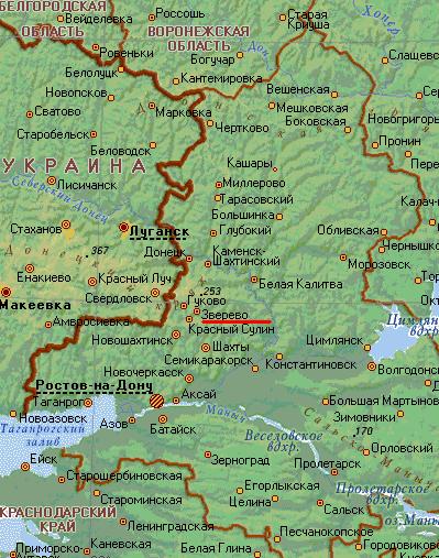 Карта города Зверево
